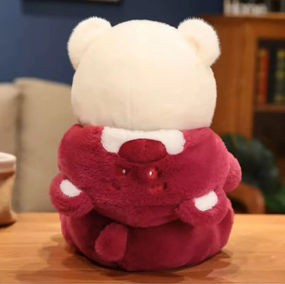 Sevimli Puffy Hug Oyuncak Ayı Kırmızı Peluş Oyuncak Hediye 30 cm