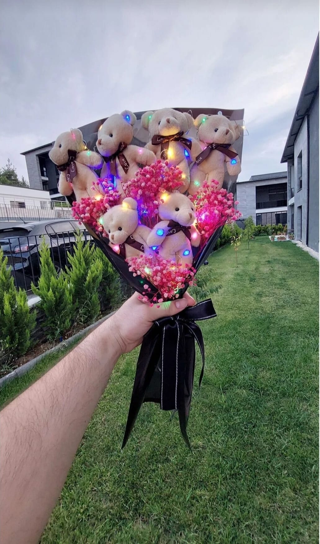 Işıklı Sevimli Peluş Ayıcık Buketi | Sevdiklerinize Özel